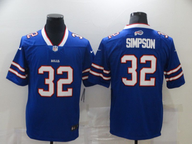 Men Buffalo Bills #32 Simpson Blue Nike Vapor Untouchable Limited 2020 NFL Nike Jerseys